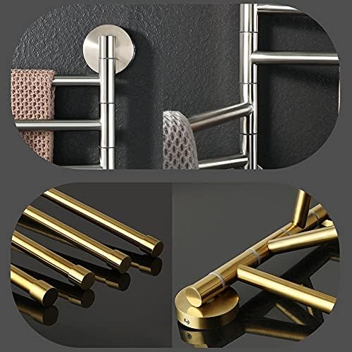 Wall-Mounted 4-Arm Towel Rail Stainless Steel Matte Black Hermione Store