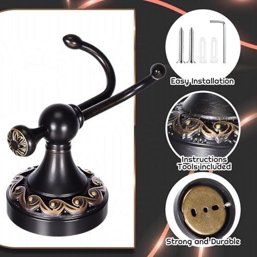 Double Oil-Rubbed Bronze Towel Hook Set