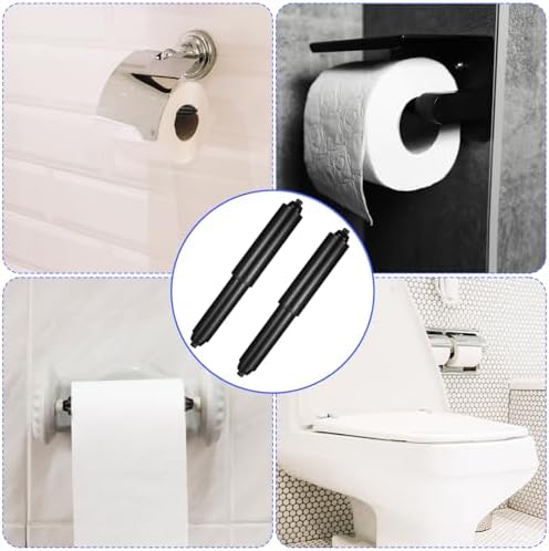 2-Pack Black Toilet Paper Spring Rods