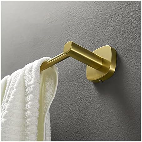 Sturdy Wall-Mounted Gold Brushed Aluminum Towel Rail Durable Bathroom Towel Holder