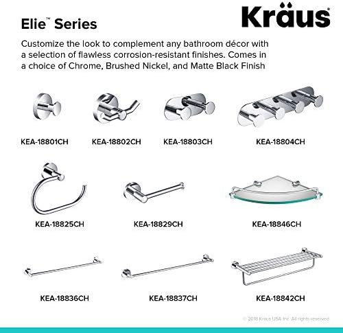 Kraus Elie Bathroom Robe Hook with Towel Chrome