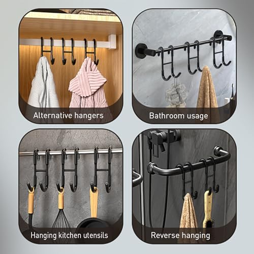 4-Piece Essential Bathroom Hooks For Frameless Showers