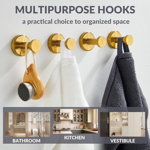 Sturdy Round Robe Towel Hook Set