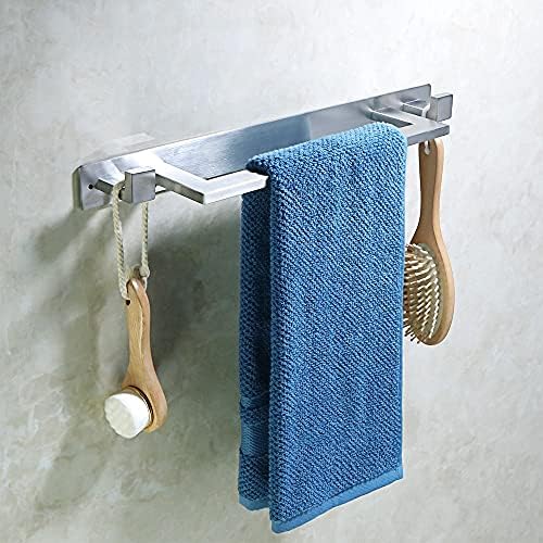 Stainless Steel 45Cm Towel Rail for Bathroom with 2 Hooks