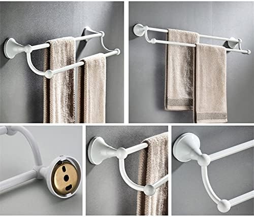 Double Towel Bar Black Brushed Chrome Wall Mounted Towel Rail