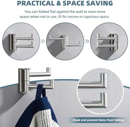 Suyar Stainless Steel Bathroom Towel Coat Hook Space-Saving Efficient Storage