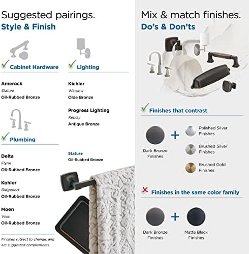Amerock BH36090ORB Robe Hook Oil Rubbed Bronze Matching Stature Easy Install