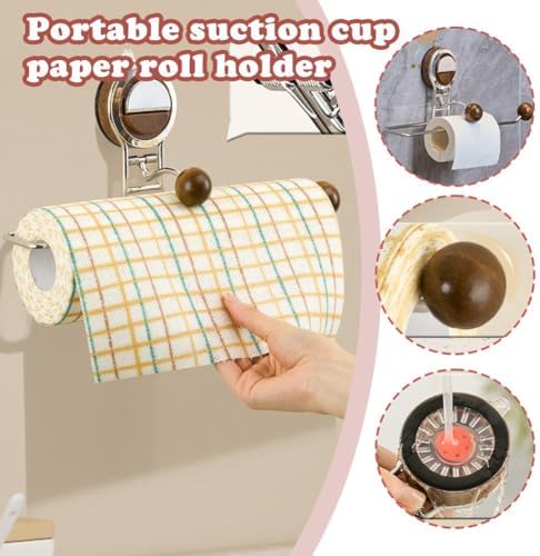 Premium Toilet Paper Holder with Suction Cup No Drilling Installation