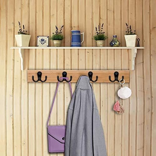 6-Piece Metal Double Prong Robe Hooks