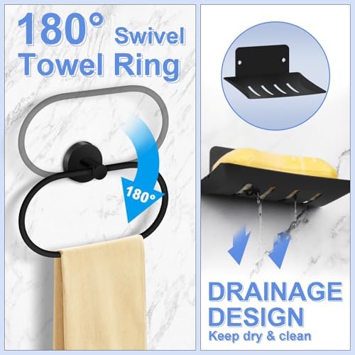 Stylish 8-Piece Bathroom Hardware Set for Easy Storage Organization