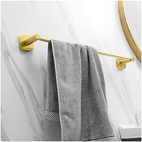 Sturdy Wall-Mounted Gold Brushed Aluminum Towel Rail Durable Bathroom Towel Holder