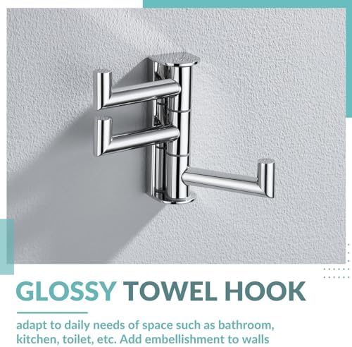 APLusee Swivel Towel Hook 304 Stainless Steel Portable Bathroom Organizer