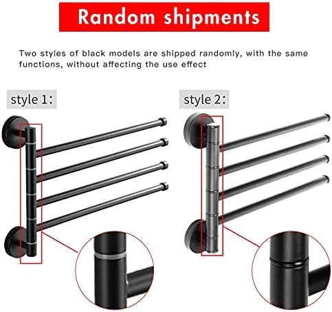 Black Towel Rail SilverBlack Stainless Steel Rotating Bathroom Towel Holder