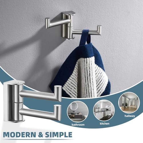 Suyar Stainless Steel Bathroom Towel Coat Hook Space-Saving Efficient Storage
