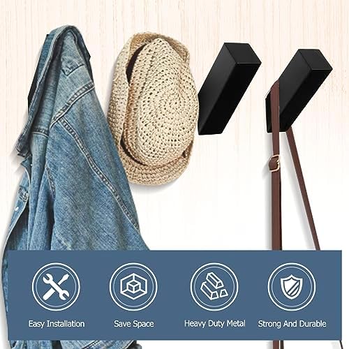 SturdyMatte Black Towel Robe Hooks for Bathroom