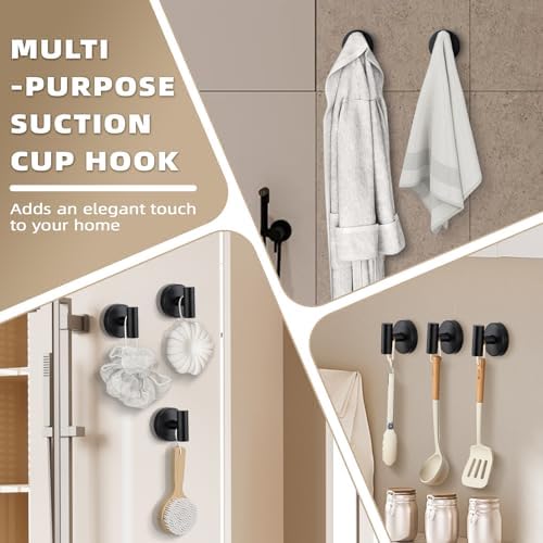 Secure Suction Cup Hooks for Towels Robes