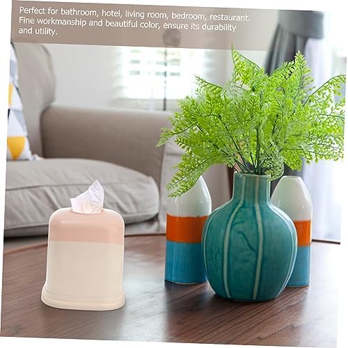Unomor 1pc Round Shape Plastic Toilet Paper Holder Box