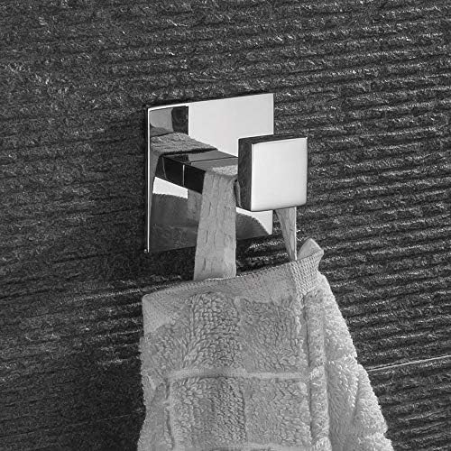 Stainless Steel Self-Adhesive Bathroom Towel Hook Rust-Free Chrome Finish