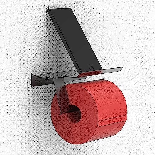 Sturdy Matte Black Toilet Paper Holder with Phone Shelf forrells Essentials