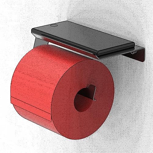Sturdy Matte Black Toilet Paper Holder with Phone Shelf forrells Essentials