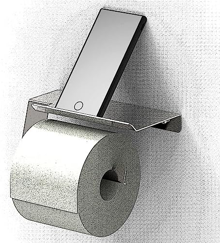 Sturdy Matte Black Toilet Paper Holder with Phone Shelf forrells Essentials